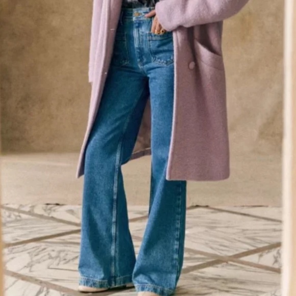 Sezane 1970s Trousers in baby blue - Picture 1 of 6